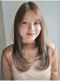 美髪艶感ウェーブミディアムサイドバング斜めバング愛され