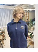 イメチェン小顔カット・ブリーチ・ミルクティーベージュ