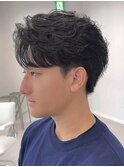 フェザーショートフェザーパーマニュアンスパーマセンターパート