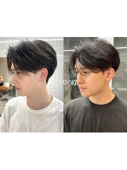 【メンズセンターパート】簡単スタイリングで束間も◎パサつきがなく、質感の良いスタイルに!