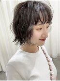 ゆるふわ軽めボブショート/オリーブベージュ