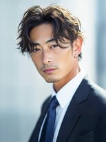 カットもパーマもイケメンパラダイス Men's天王寺 Men'sセンターパート・ニュアンスウェーブ