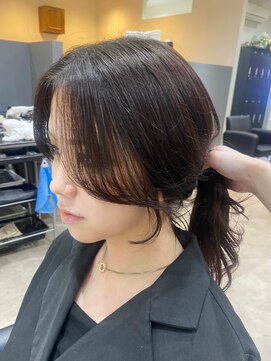 韓国かきあげサイドバング黒髪