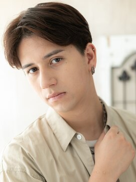 モッズヘア メン 新所沢店(mod's hair men) 20代30代センターパート短髪スーツツーブロックマッシュe新所沢
