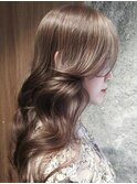 大人ガーリーフェミニンロングショコラベージュブラウン