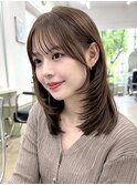 ミディアムハッシュレイヤーミルクグレージュ2