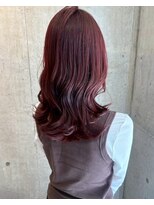 ロッカヘアエジェ(ROCCA hair eje.)&nbsp;韓国風ワインレッドカラーミルクティーブロンド