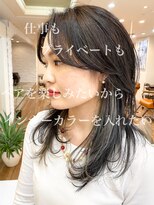 ノラキチジョウジ(NORA KICHIJOJI)&nbsp;ウルフカットフェイスレイヤーカット黒髪インナーカラーアッシュ