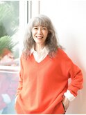 【えがお美容室】60代に人気☆ロングハイライトウェーブ