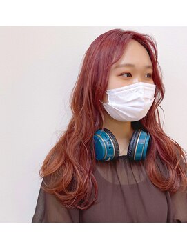 リノショアーズ 日本大通り店(RINOSHORES) センターパートウェーブロング秋にオススメ チェリーピンクmaaya