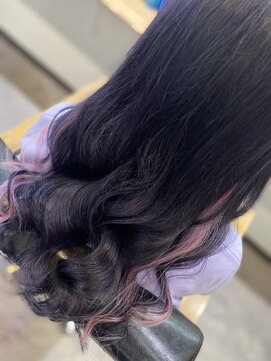 ラビス クローバー(Lovis clover) ディープラベンダー ピンク くびれヘア ベビーバング