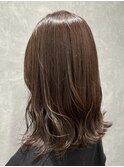 暖色カラーレッドブラウン髪質改善レイヤーカット