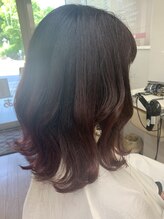 ヘアデザイン ラポール 茨木店(hair design Rapport)&nbsp;大人可愛いセミディスタイル/艶髪ブロッサムピンクカラー