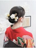 卒業式 袴着付け アップスタイル