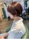 ショート_ピンクブラウン_