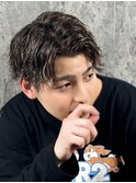 メンズショートビジネスツーブロックセンターパートフェード