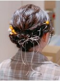 リボン編み込みシニヨン ～バースデーヘアアレンジ～
