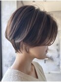 ミルクティベージュカラーミニボブ大人ショートボブショート