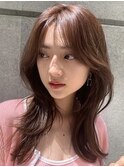 髪質改善*顔回りレイヤーピンクベージュ*美髪【ZinaCoby梅田】