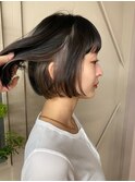 20代30代小顔ヘルシー艶感グレージュイヤリングカラー外ハネ
