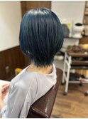 【ROOM】　お洒落ネイビーブルー　　大人可愛いレイヤーボブ
