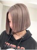 ハイライト白髪染め白髪ぼかしショートボブレイヤー40代横浜関内