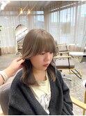 丸型/卵型/ホワイトグレージュ/ミニウルフ/チェリーブラウン