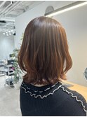 【kaela satomi】20代/30代ヘアスタイル/くびれミディ/オレンジ
