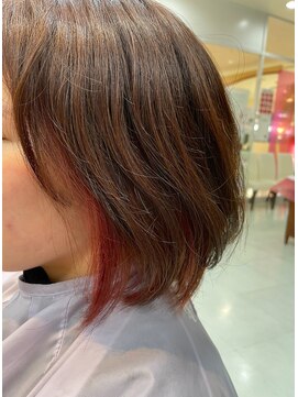 ラディシュ さがみ野(RADISH) 20代30代大人可愛い透明感ピンクイヤリングカラー大人ボブ