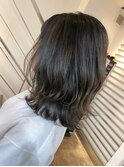 韓国ヘア/マロンベージュ/シースルーバング/くびれミディ