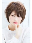 切りっぱなしくびれショートマッシュルームヘア大人ショートボブ