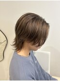 メンズウルフ×グレージュ