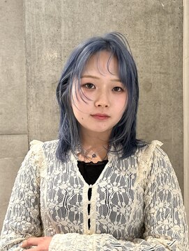 モニカ 栄店(MONIQA) 【アイスブルー】ブリーチデザインカラー