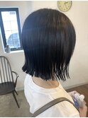 大人女子のお洒落切りっぱなしボブ
