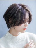 前髪/イメチェン/小顔カット/ネビージュ/ワンレン/黒髪/ボブルフ