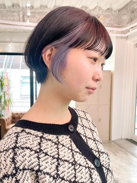 マジコ 下北沢本店(Magico) ブリーチインナーカラーパープルカラー前髪カットトリートメント