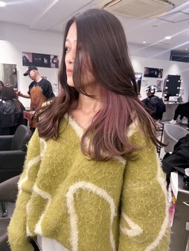 キング(K!ng) 縮毛矯正髪質改善ハイライトレイヤーカット楠葉美容室エクステ