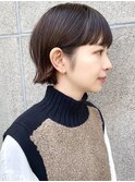 大人かわいい小顔外ハネミニボブグレージュカラー渋谷原宿神宮前