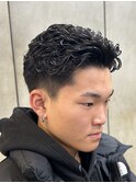 宮城リョータ風オールバック/ウェーブ/フェード