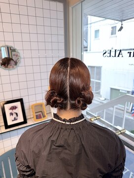 ヘアー アレス(hair ales) カチモリ 結婚式セット ボブアレンジ アップスタイル