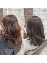 ディッシュ 五反田(dish)&nbsp;オレンジみ赤み抑え/透明感ベージュ/ブリーチなし★五反田美容室