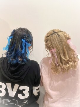 リアン(lien) お花で可愛く♪ハーフツイン