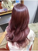 チェリーブラウン くびれヘア 大人ガーリー ピンクベージュ