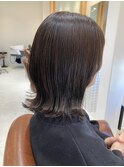 外ハネミディアム  ブルーアッシュ