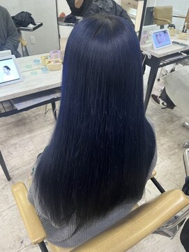 アジールヘア 所沢プロペ通り店(agir hair) エアリーロング美髪ブルーネイビー髪質改善カラー練馬所沢
