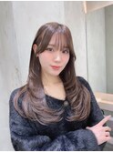 イメチェン外ハネボブ美髪ワイドバング顔周りレイヤーカット