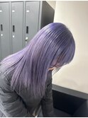 14230ブリーチ＆ダブルカラーラベンダーパープルレイヤーロング