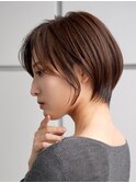 表参道白髪ぼかしウルフショートカットベージュアッシュ30代40代