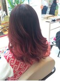 【バレイヤージュグラデーション】＊チェリーレッド＊
