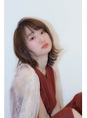 ナチュラルな外ハネひし形シルエット!切りっぱなしボブ!